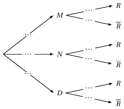 Figure de l'énoncé (Exercice 1) : schéma (arbre ou diagramme).