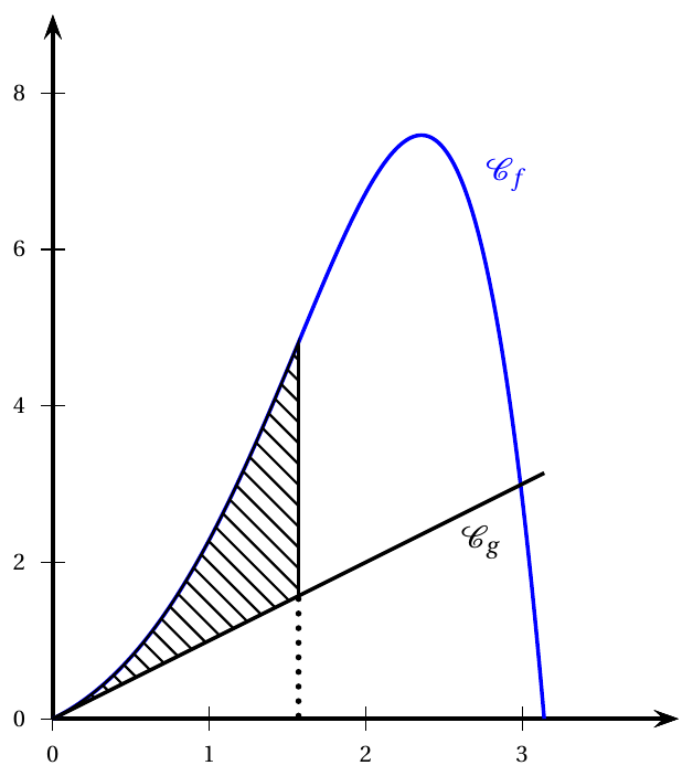 Figure de l'énoncé (Exercice 4) : représentation graphique dans un repère.