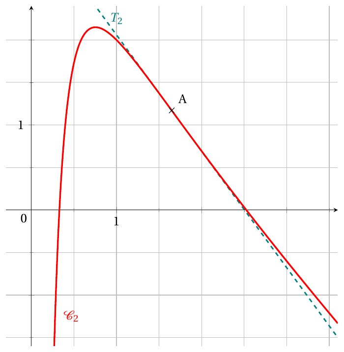 Figure de l'énoncé (Exercice 4) : représentation graphique dans un repère.